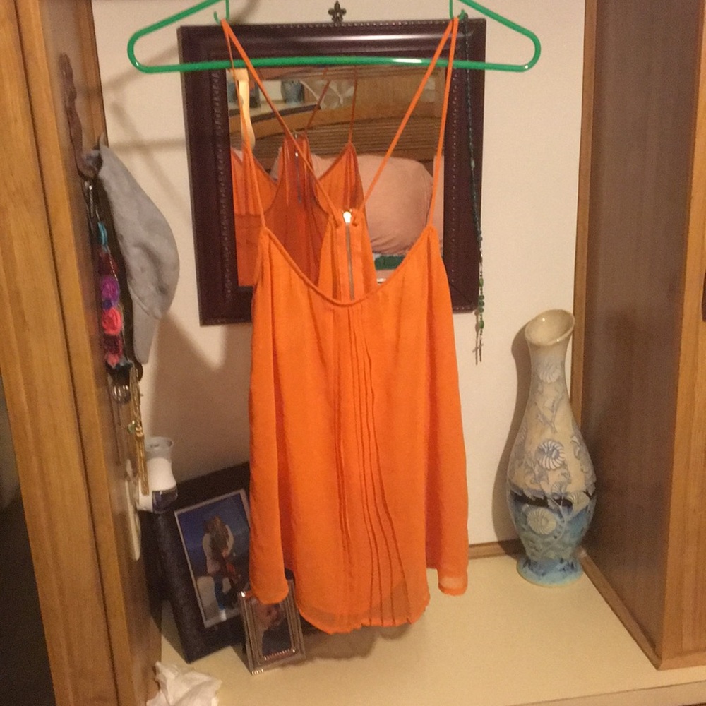 Orange sheer tank